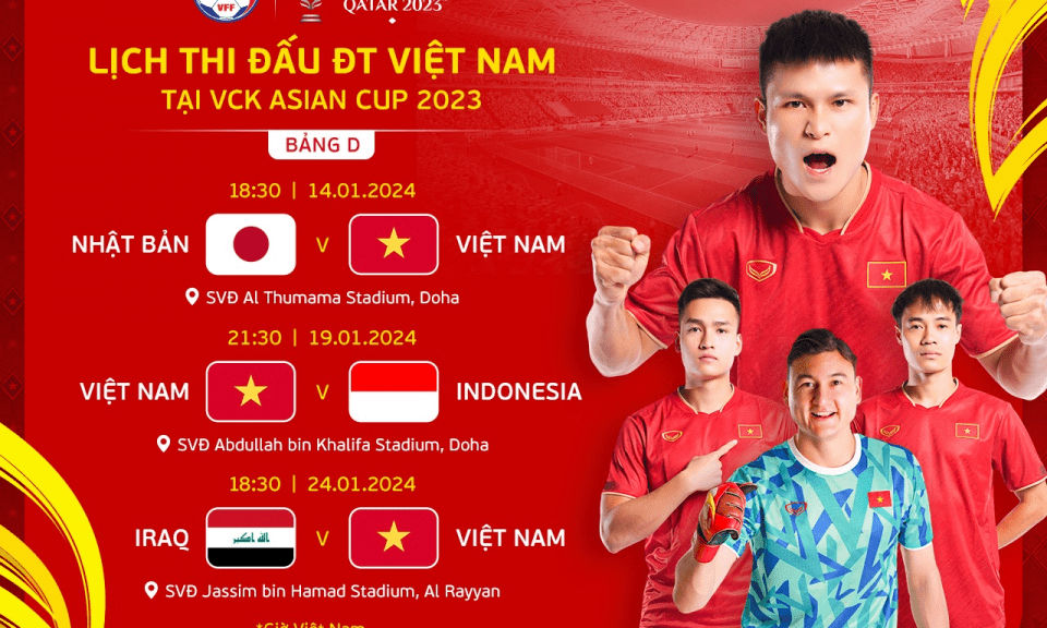 Lịch thi đấu của đội tuyển Việt Nam tại Asian Cup 2023